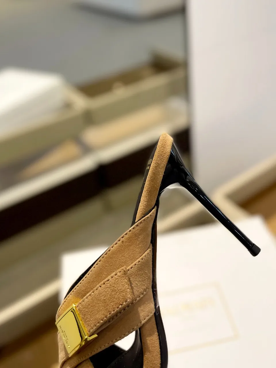 Balmain 2024春夏カーキハイヒールのスリッパ - 画像 (9)