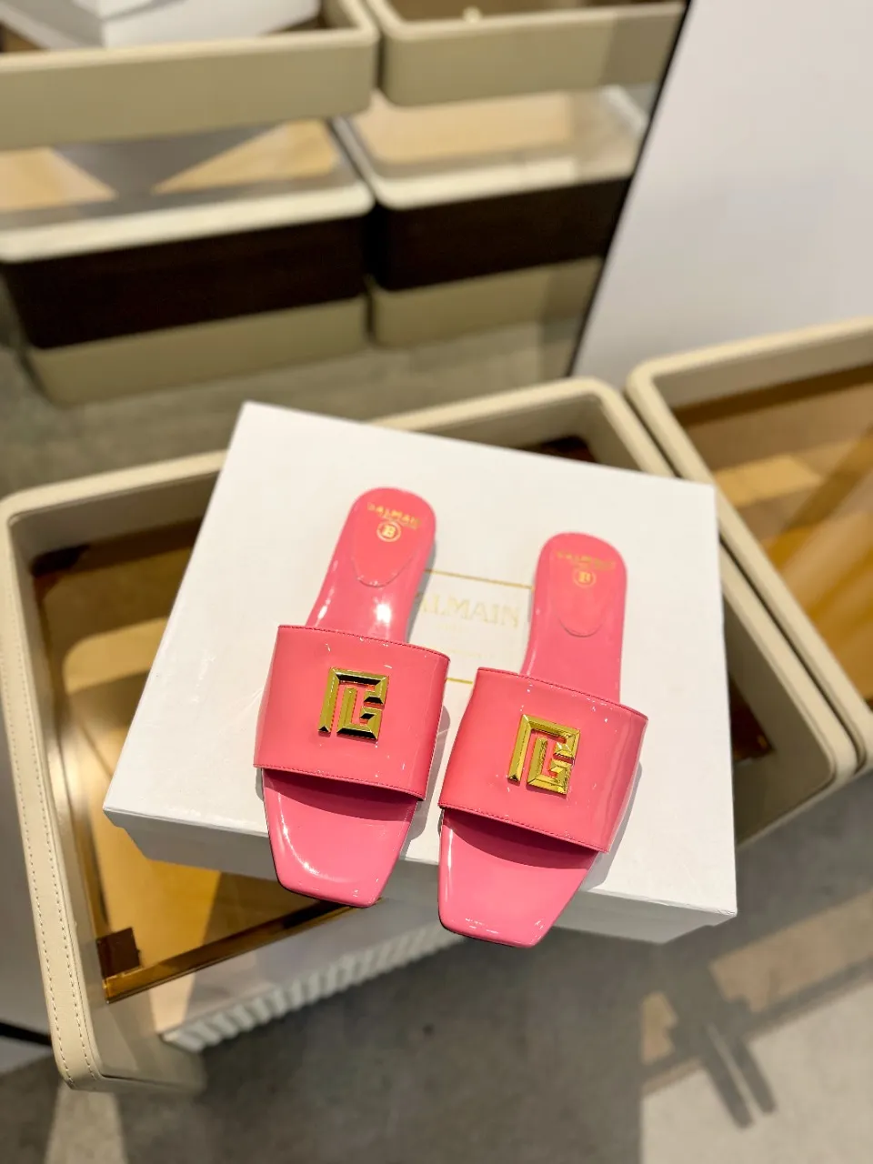 Balmain ピンク ファッションフラットスリッパ - 画像 (7)