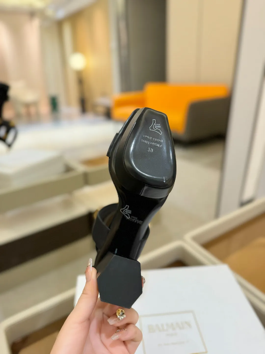 Balmain 2025 防水プラットフォーム黒ハイヒールサンダルファッション - 画像 (10)