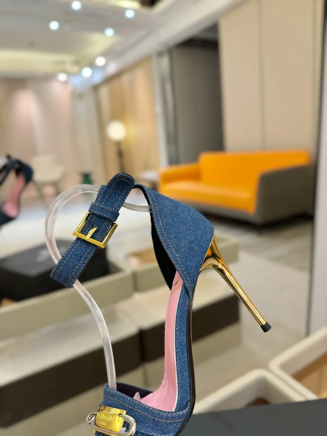 Balmain ブルーデニムハイヒールサンダル - 画像 (9)