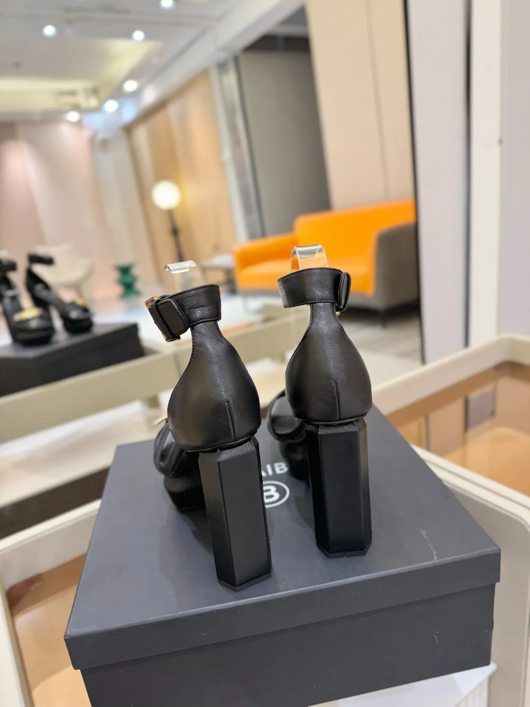 Balmain 2025 防水プラットフォームファッションハイヒールサンダル黒 - 画像 (8)