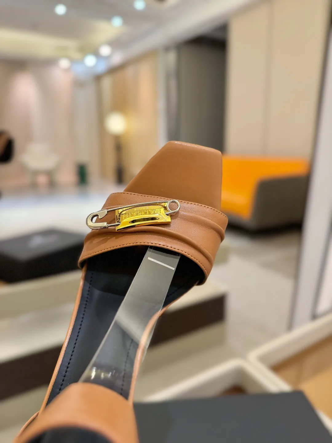 Balmain 2025 防水プラットフォームファッションハイヒールサンダル 茶色 - 画像 (9)