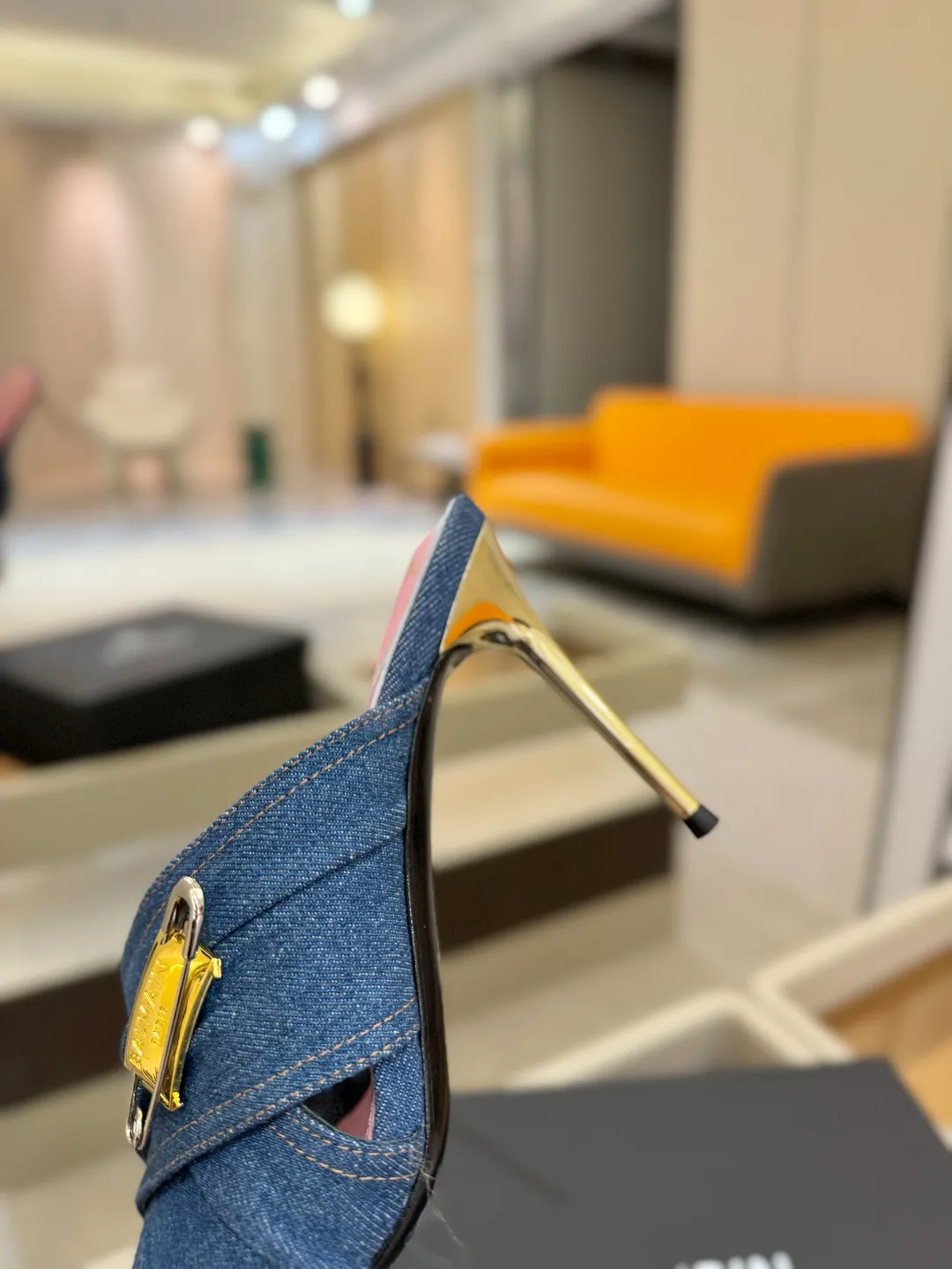 Balmain ブルーデニムハイヒールスリッパ - 画像 (9)