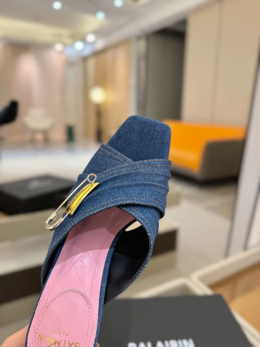 Balmain ブルーデニムハイヒールスリッパ - 画像 (10)