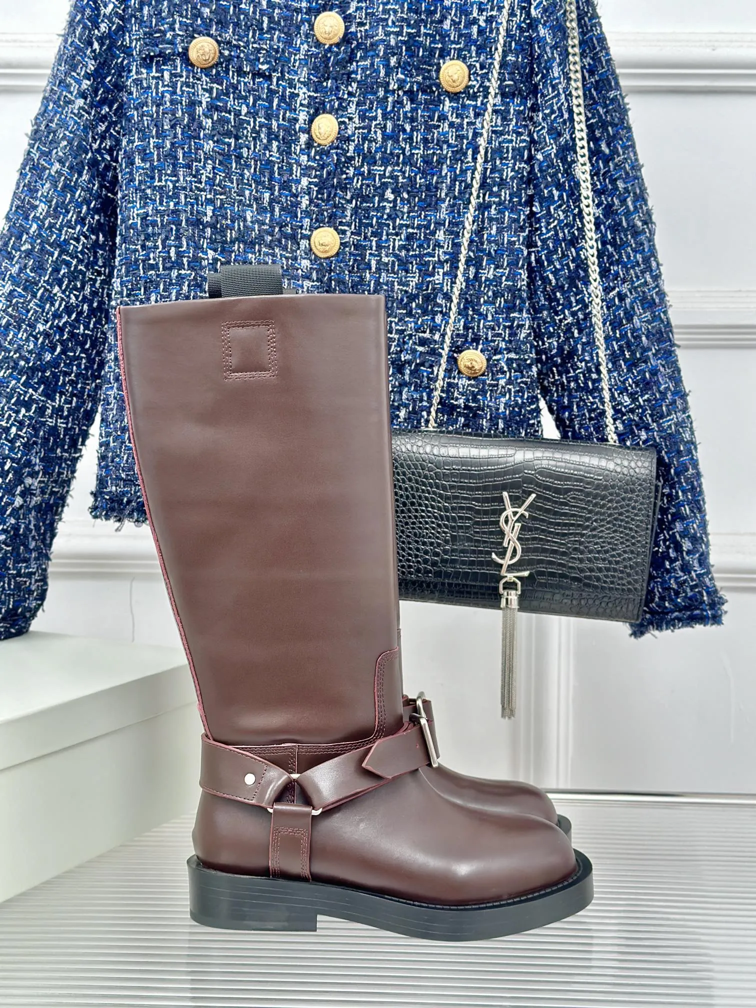 Burberry ブラウンブーツ新作高品質なモデル