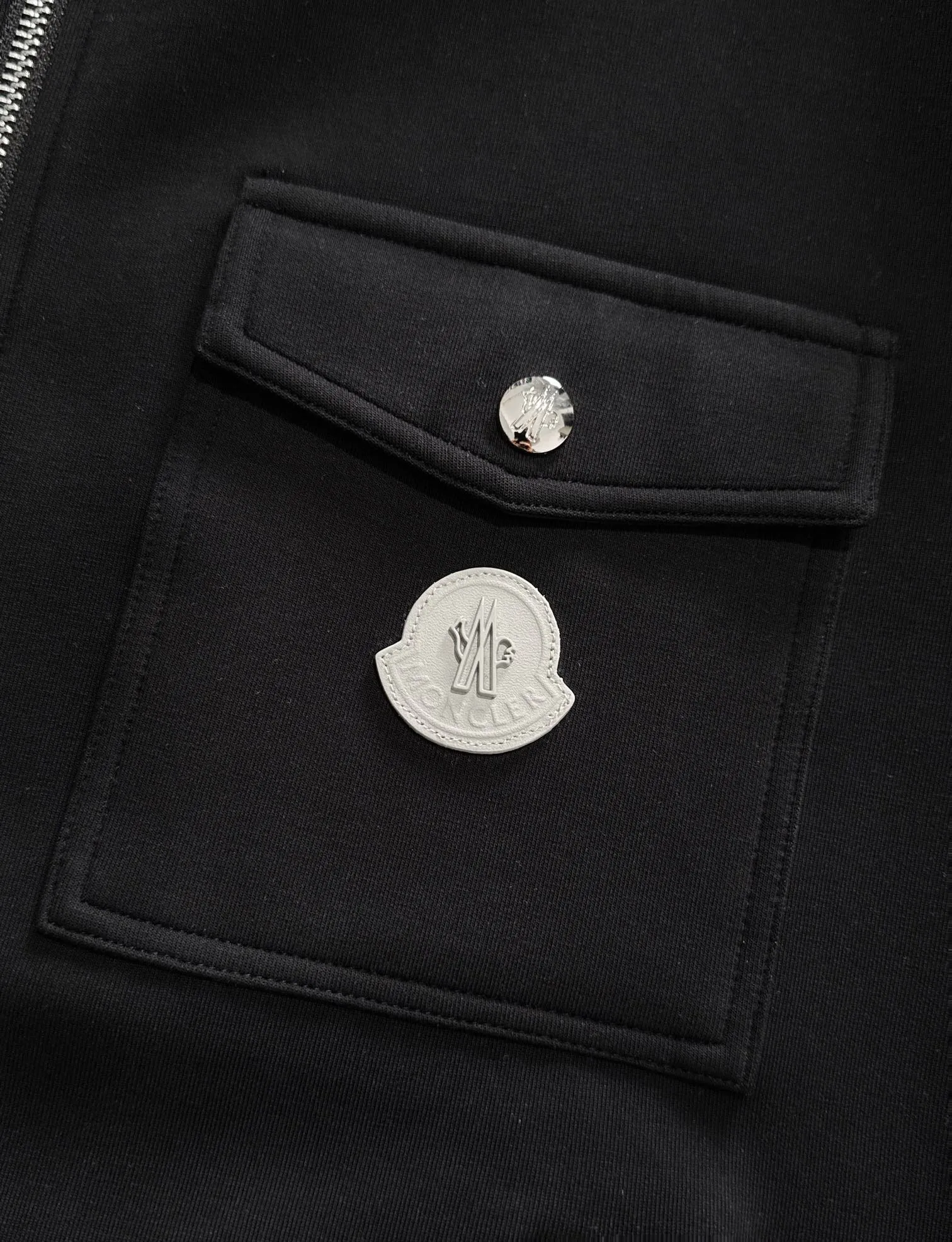 Moncler 2025秋冬黒色連帽ジップアップジャケット - 画像 (4)