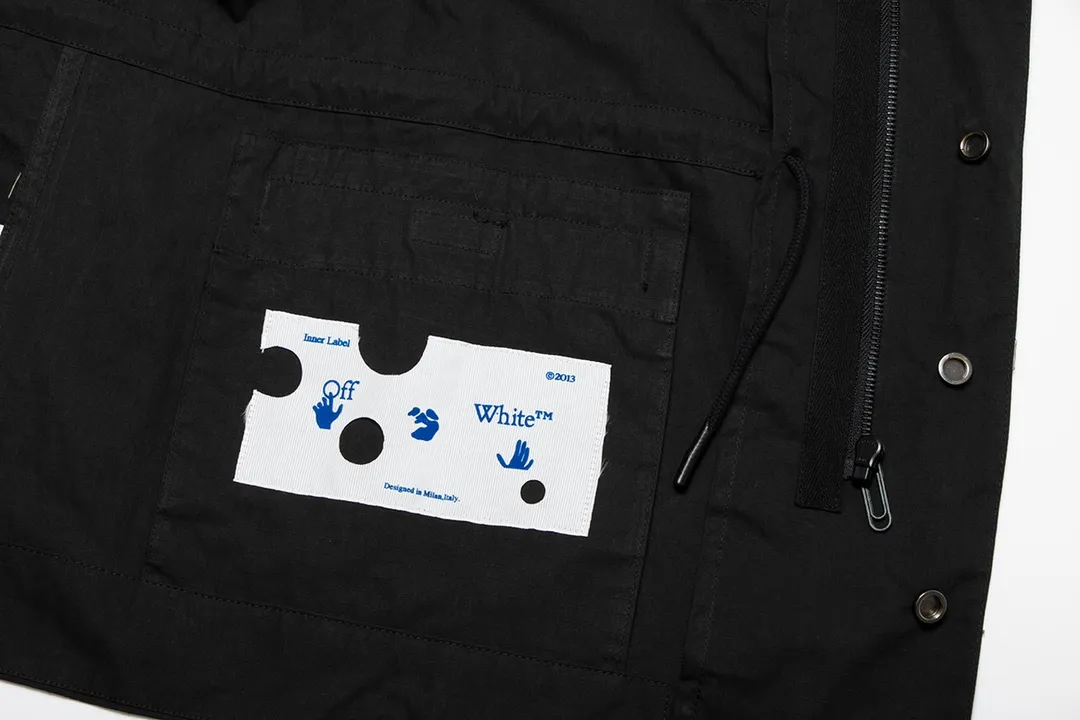 Off-White OW22 アウトドアジャケット ブラック カーキ - 画像 (8)