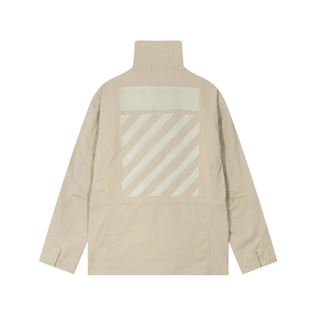 Off-White OW22 アウトドアジャケット カーキ ストライプ
