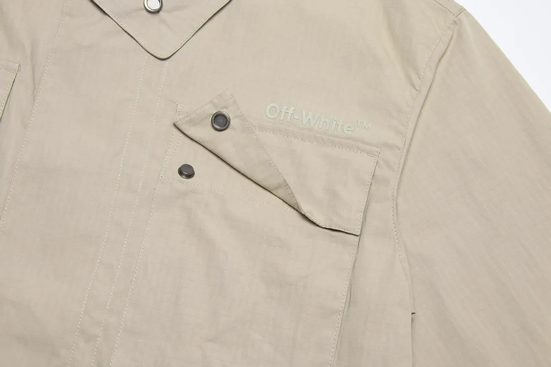 Off-White OW22 アウトドアジャケット カーキ ストライプ - 画像 (6)