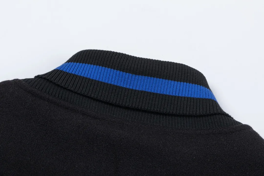 Off White OW ブラック刺繍ロゴバーシティジャケット - 画像 (9)