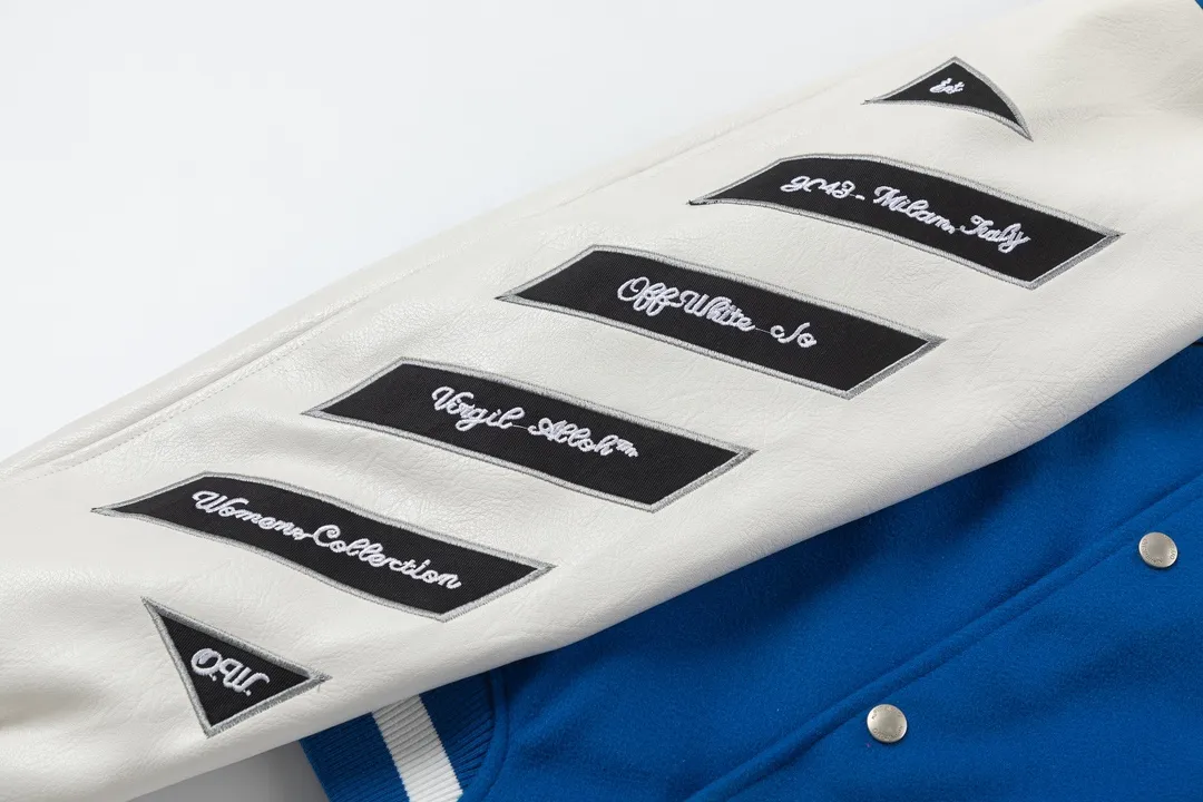Off White ブルー刺繍ロゴバーシティジャケット - 画像 (9)