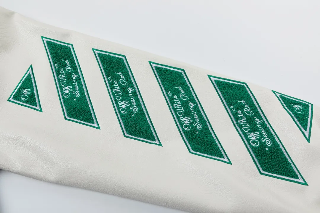 Off White OW 黒色刺繍バーシティジャケット - 画像 (9)