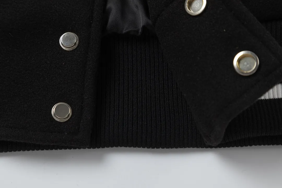 Off White OW 黒色刺繍バーシティジャケット - 画像 (10)