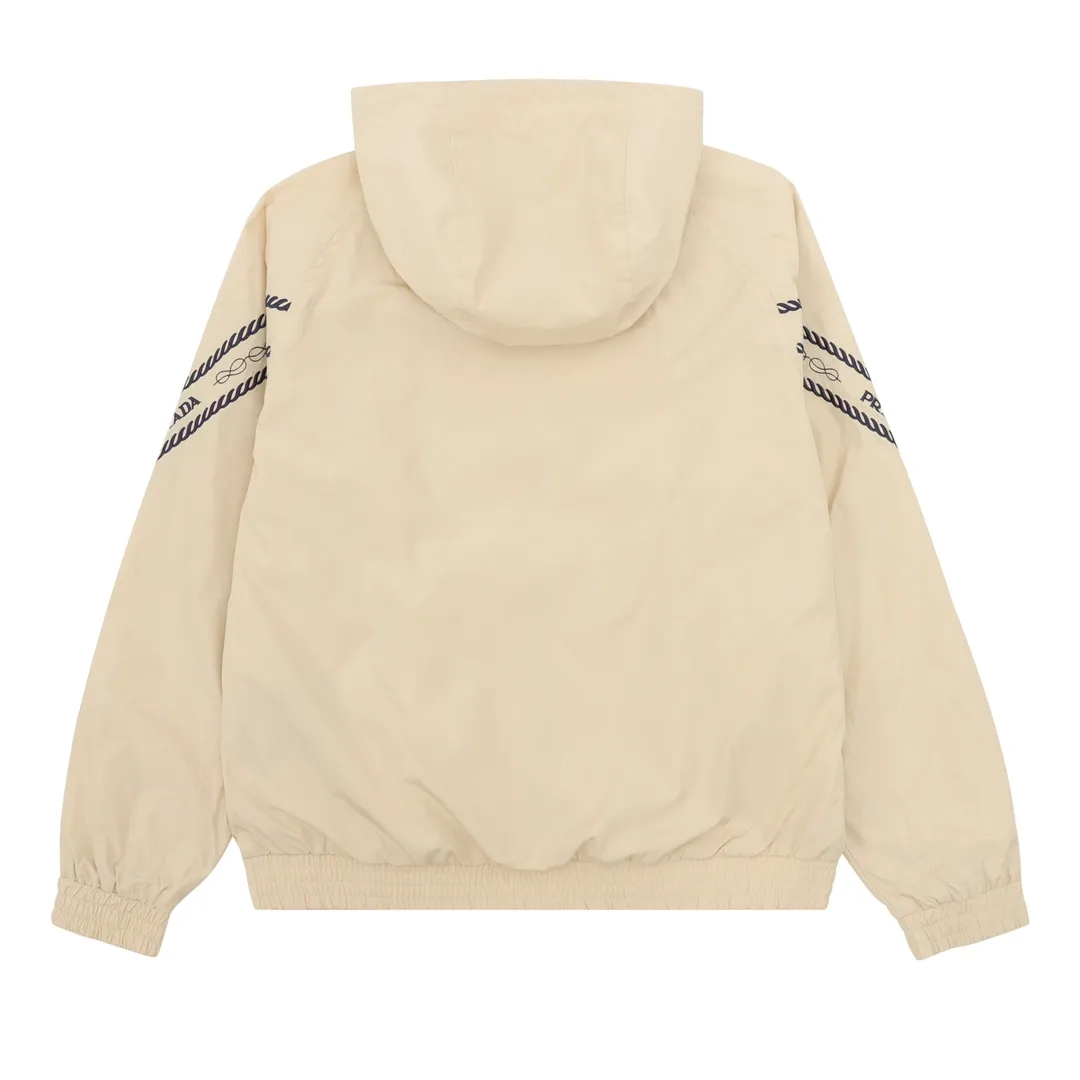 Prada ベージュ刺繍ジップアップパーカー - 画像 (3)