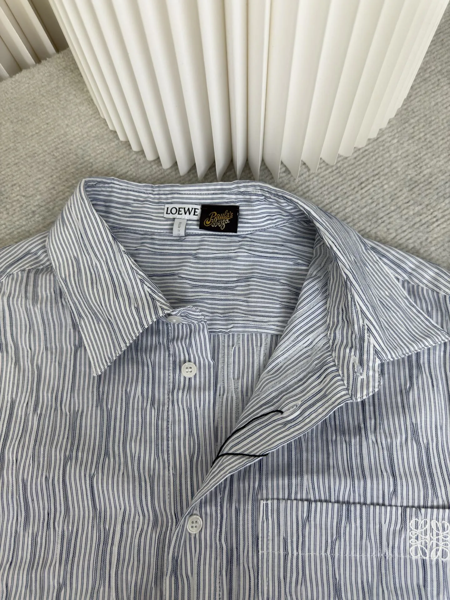 ロエウエ新作黒のチェック柄長袖シャツ - 画像 (8)