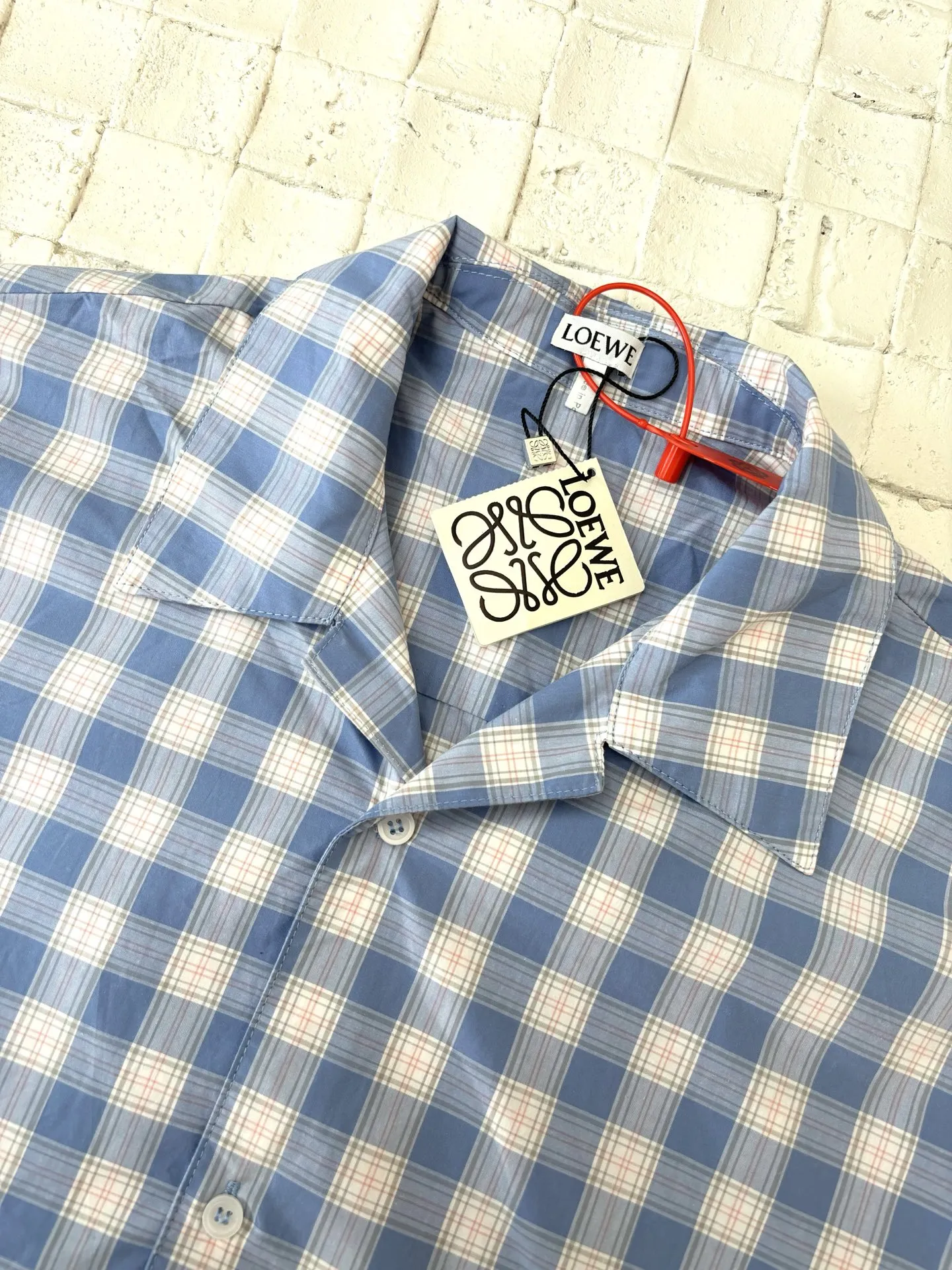 ロエウェ新作黒のチェック柄短袖シャツ - 画像 (5)