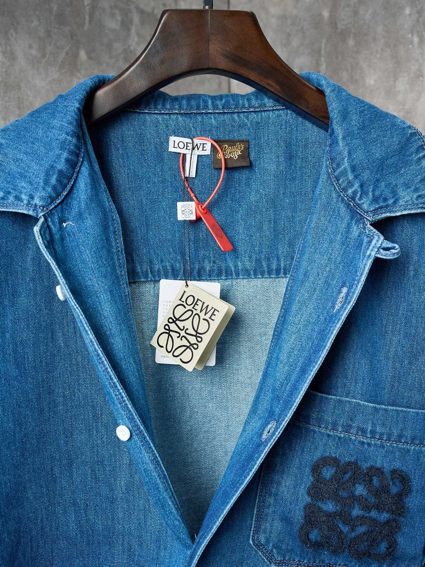 Loewe新作黒のチェック柄牛仔短袖衬衫 - 画像 (7)