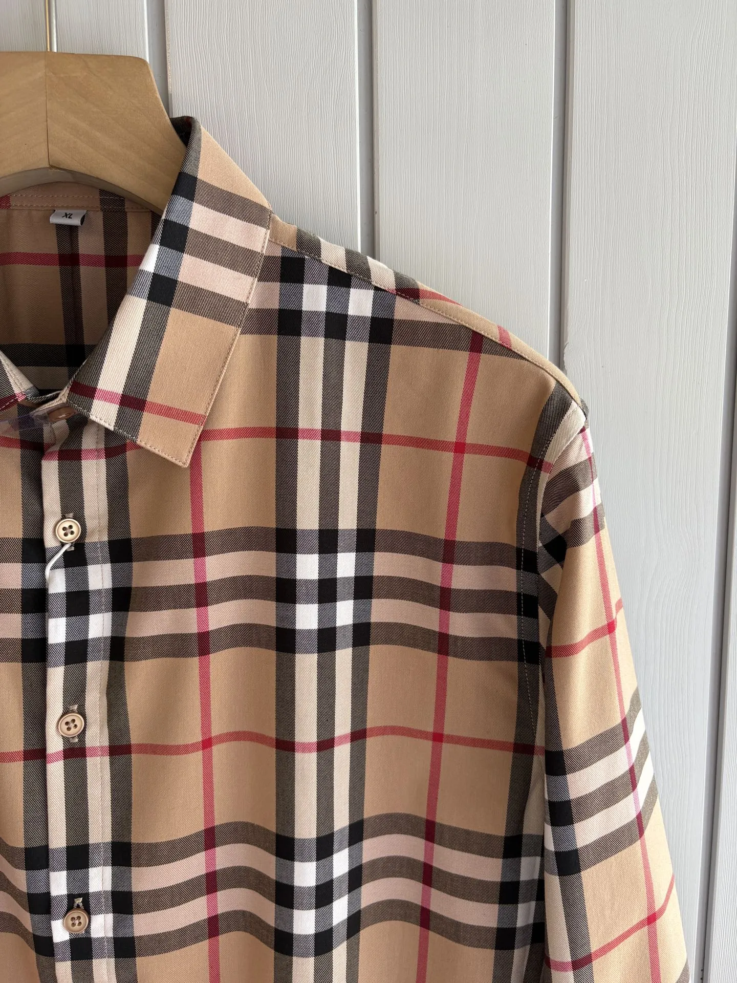 バーバリーレジャーチェック柄シャツ新作ベージュ - 画像 (5)