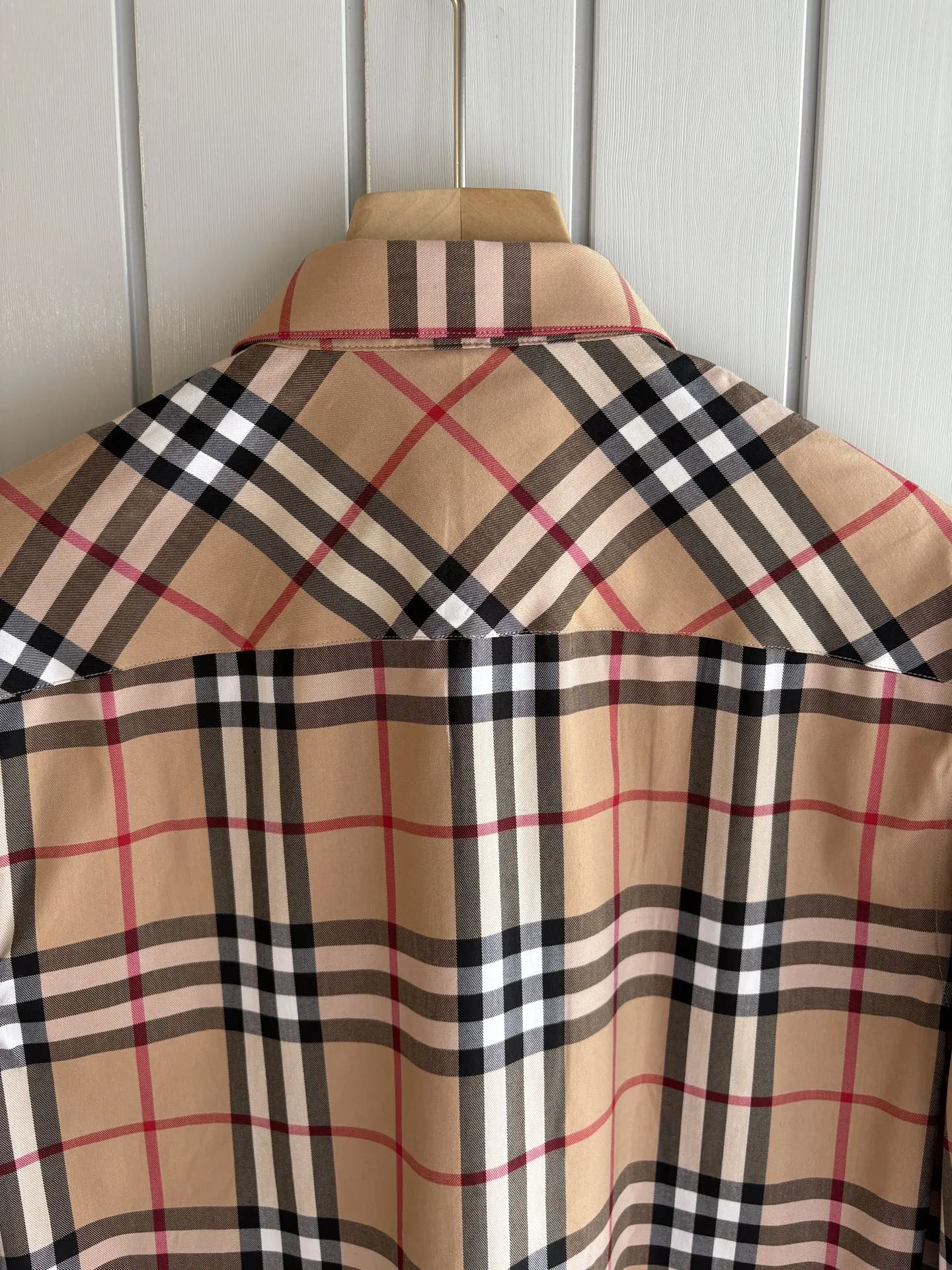 バーバリーレジャーチェック柄シャツ新作ベージュ - 画像 (10)