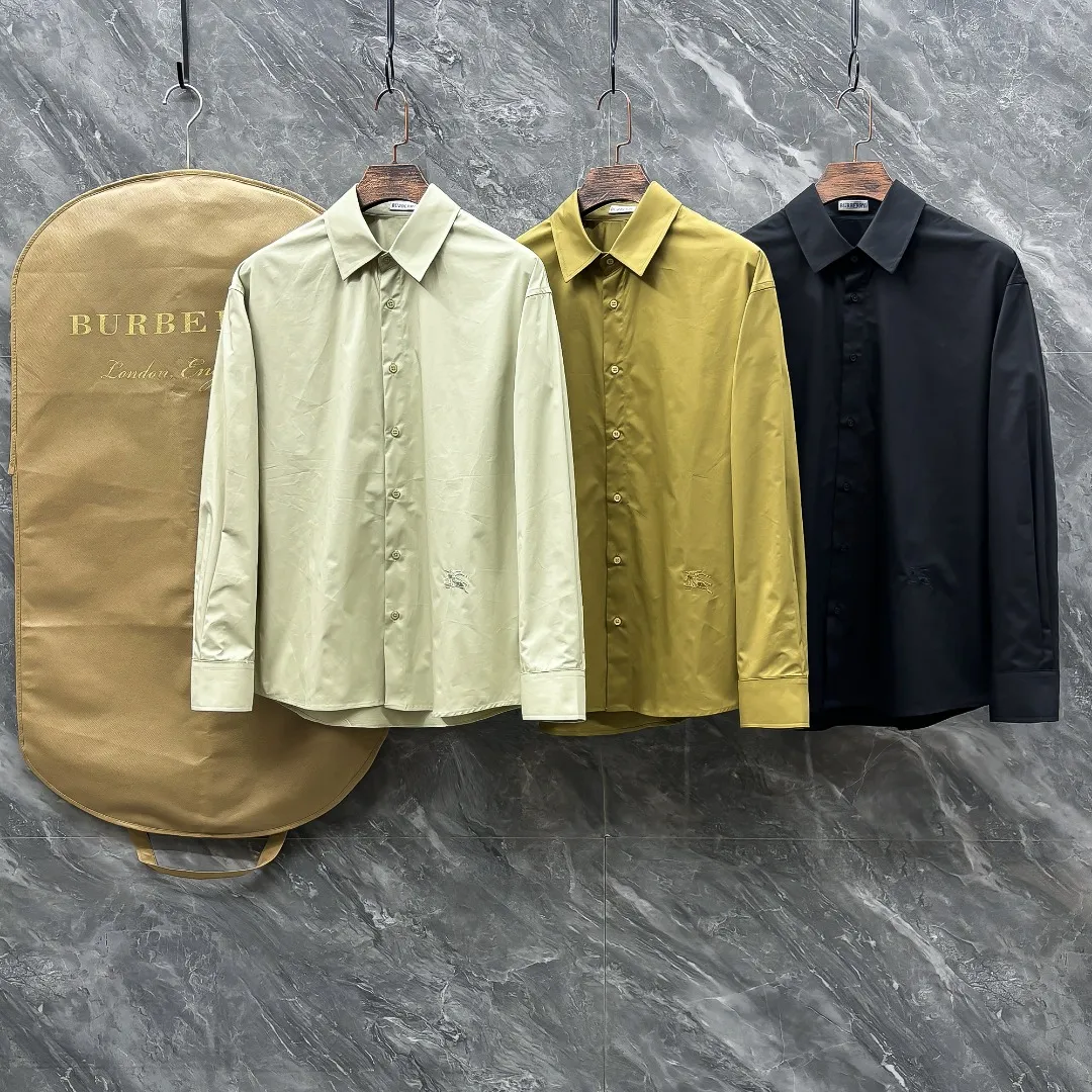 バーバリーロンドン新作黒のチェック柄長袖シャツ - 画像 (4)