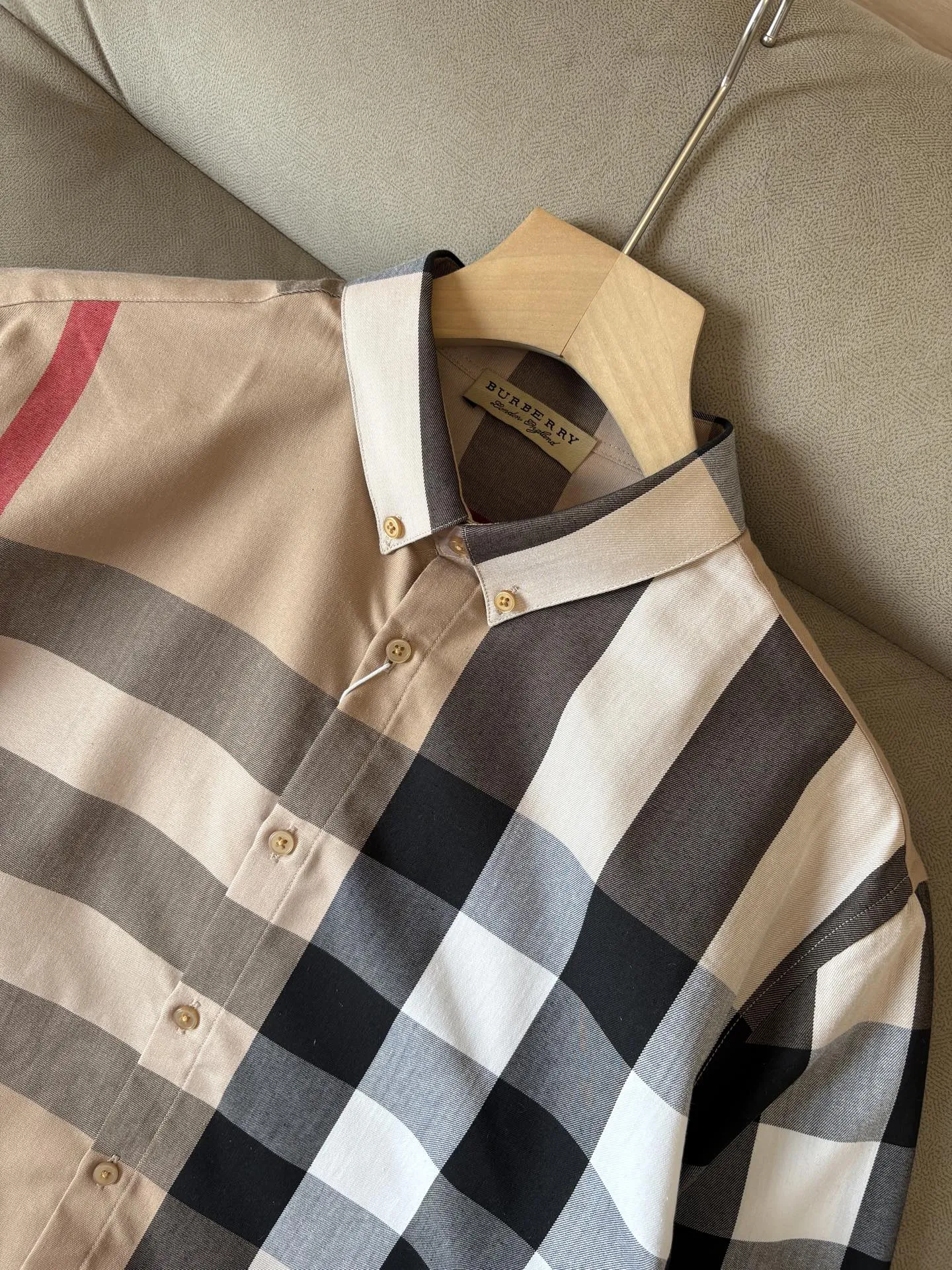 BURBERRY新作黒のチェック柄休閒襯衫 - 画像 (5)