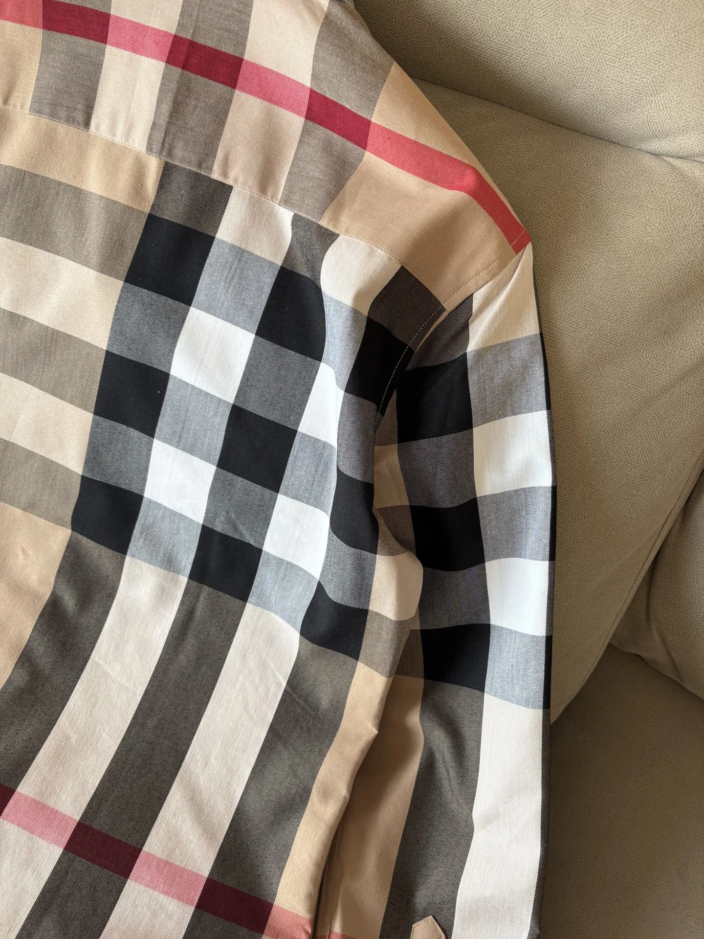 BURBERRY新作黒のチェック柄休閒襯衫 - 画像 (10)