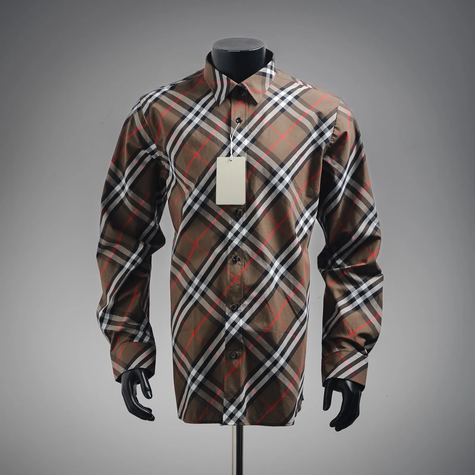 Burberry新作黒のチェック柄長袖シャツ