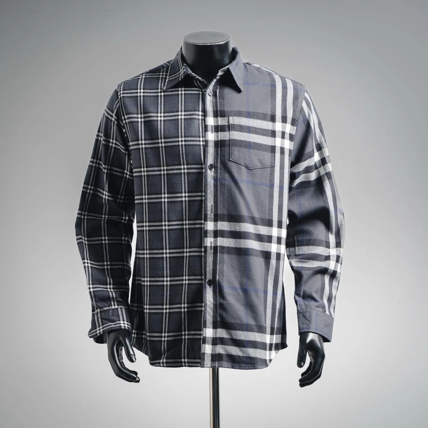 Burberry新作黒のチェック柄クラシックシャツ