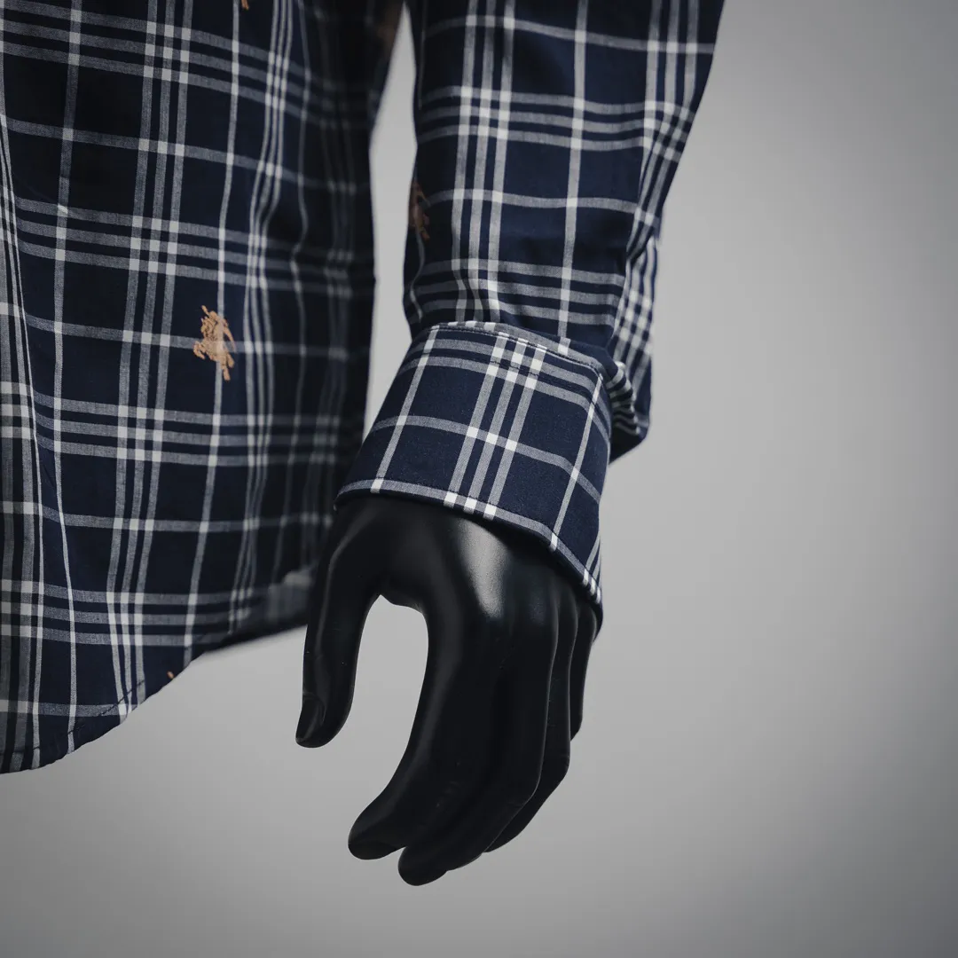 BURBERRY新作黒のチェック柄長袖シャツ - 画像 (8)