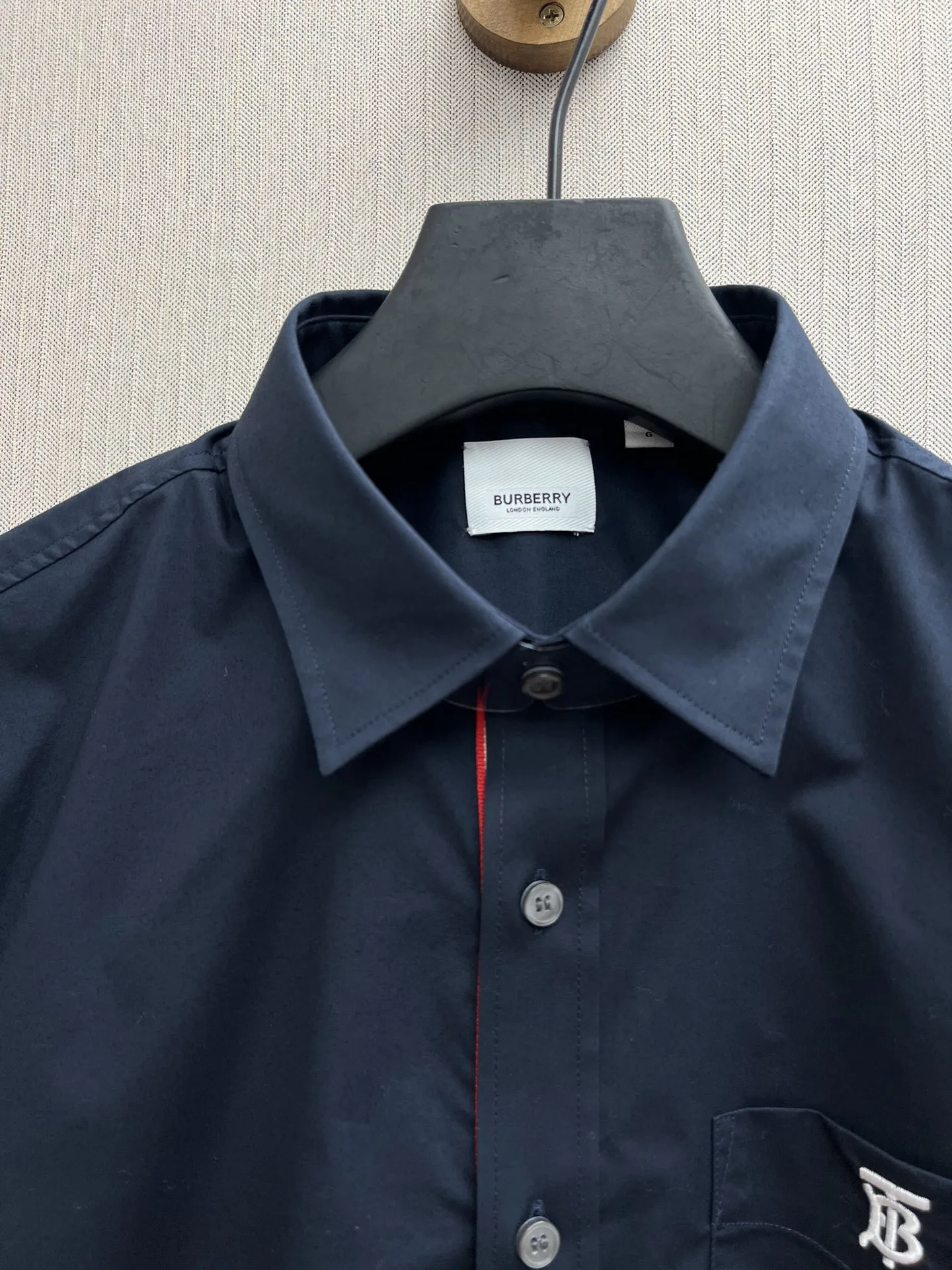 バーバリー新しいブラックTB刺繍トリコロールシャツハイバージョン - 画像 (4)