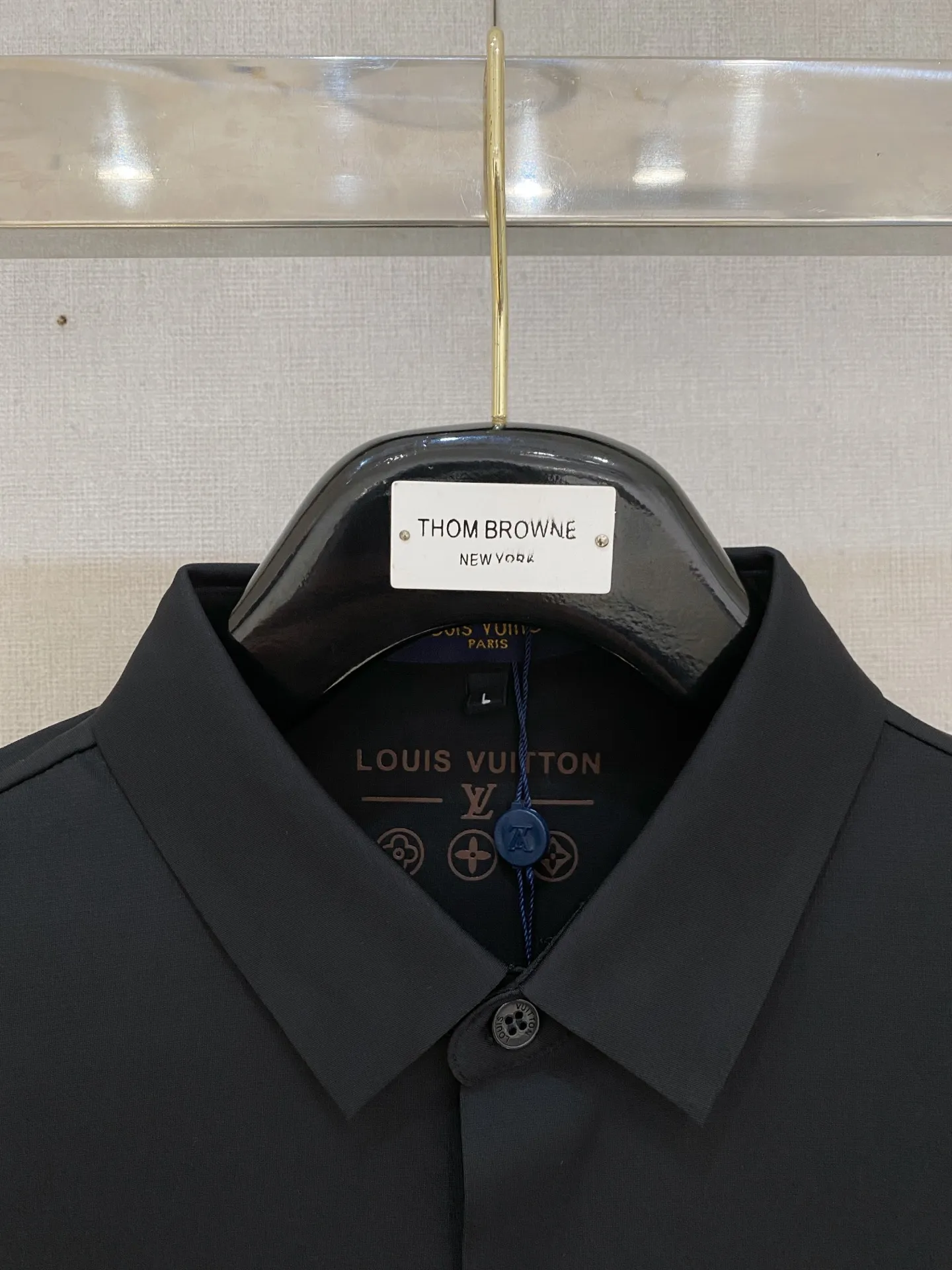 ルイヴィトン新作黒ポロ襟長袖シャツ - 画像 (3)