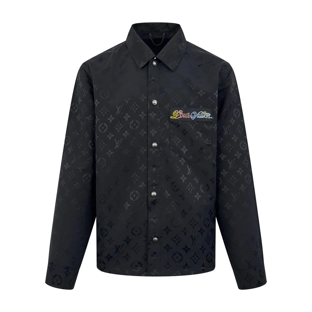 LOUIS VUITTON 新しいブラックのウェーブジャカードジャケットシャツ