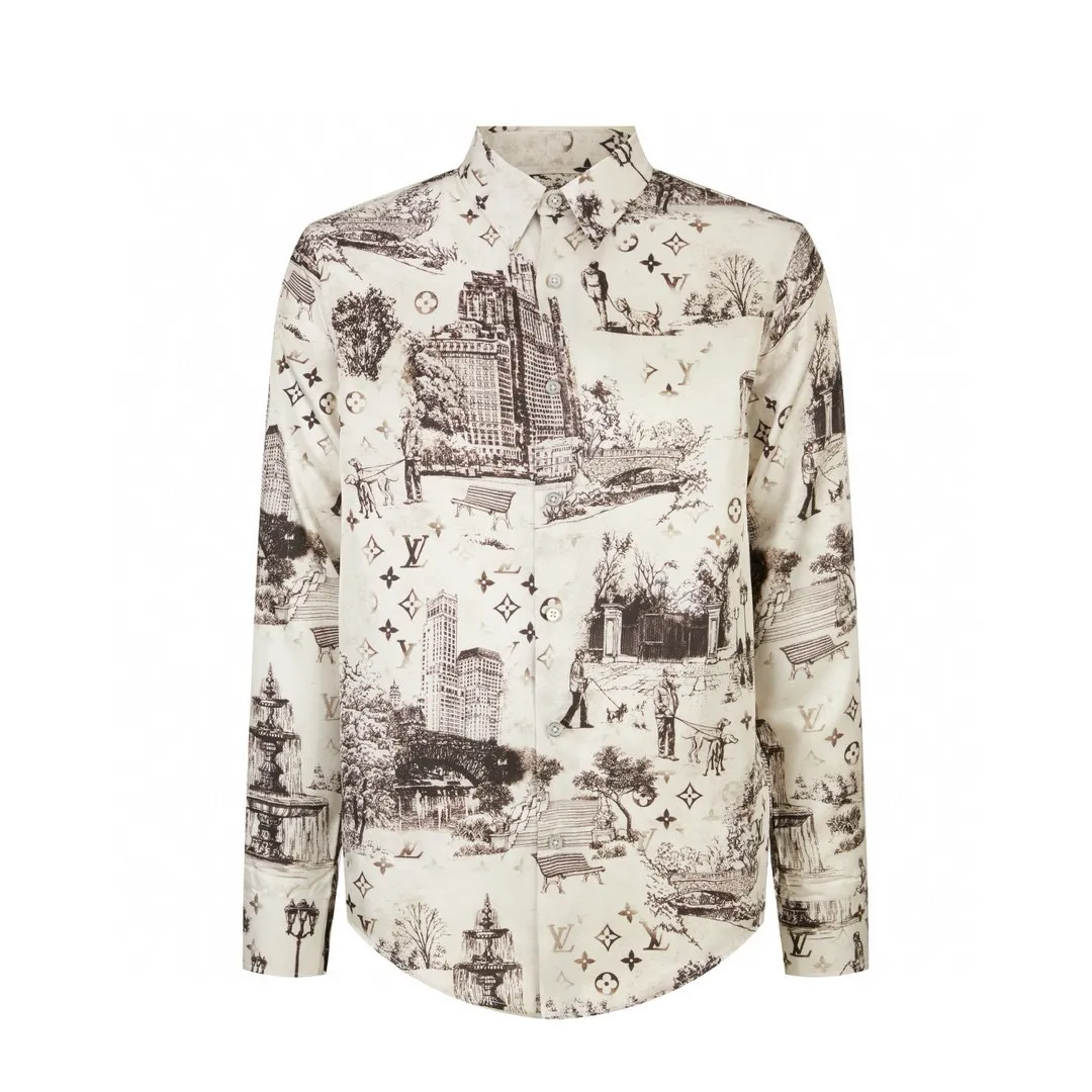 LOUIS VUITTON新作黒のチェック柄長袖シャツ