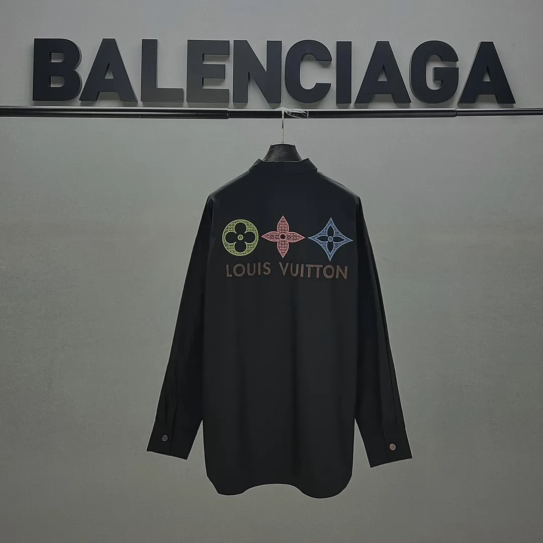 新作ルイヴィトン黒のチェック柄シャツ - 画像 (3)