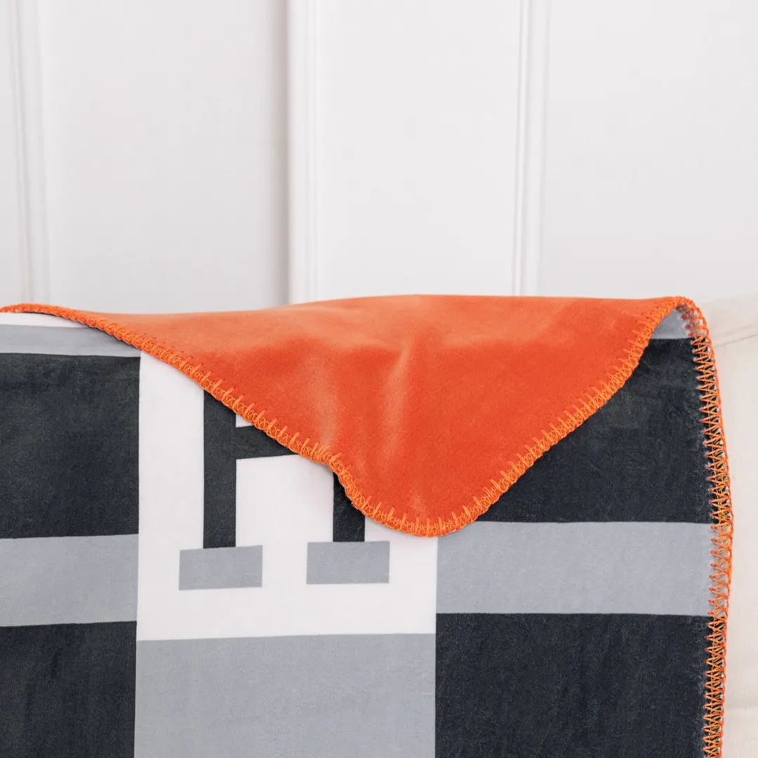 エルメス グレー 幾何学柄 毛布セット - 画像 (4)