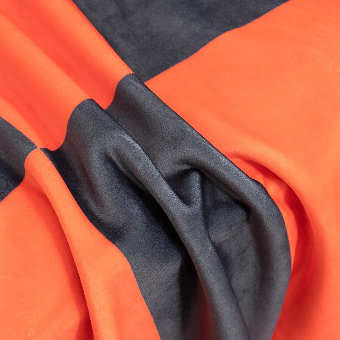 Hermes オレンジ ブラック 幾何学模様 毛布 - 画像 (9)