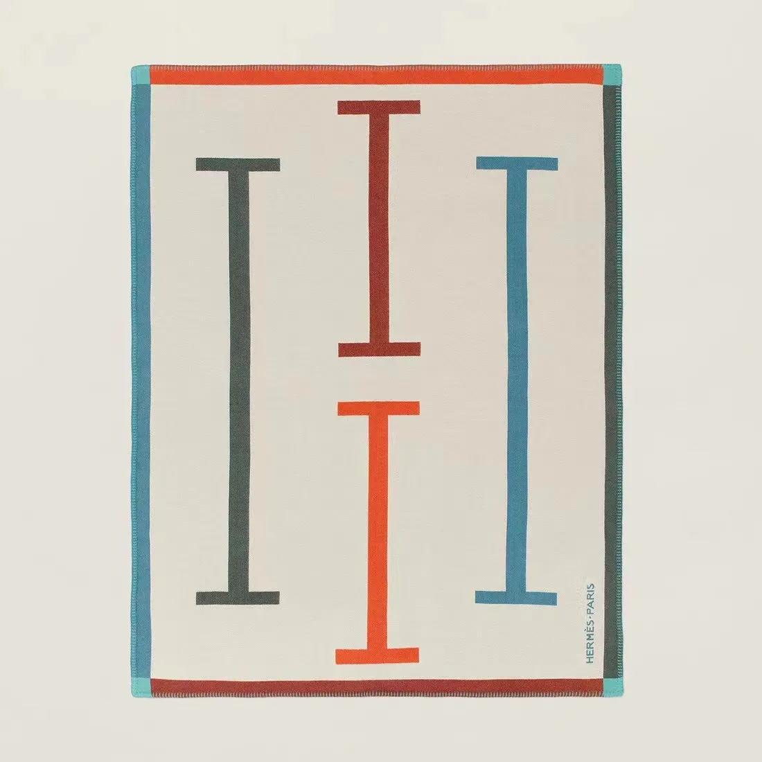 Hermès カシミヤ毛布 グレー 格子柄 - 画像 (10)