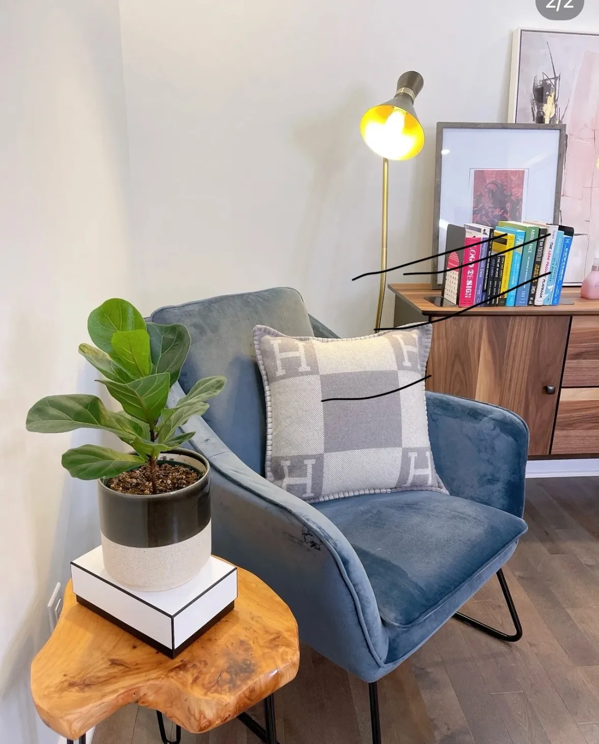 Hermès Avalon グレー チェック柄 抱き枕 - 画像 (5)