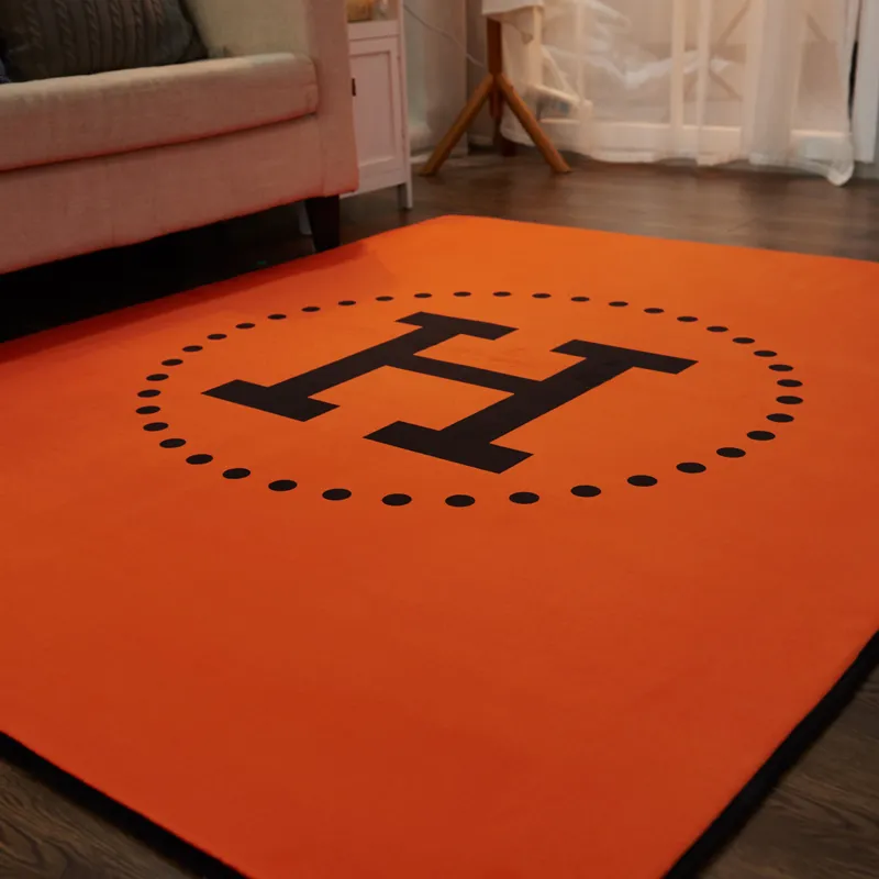 エルメス オレンジ H柄 大地マット - 画像 (3)