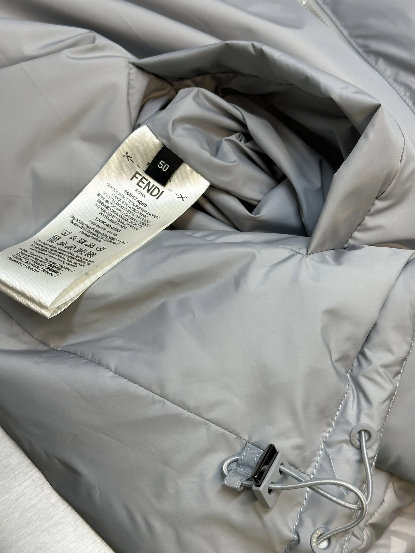 フェンディ リバーシブル コットンジャケット グレー フード付き - 画像 (8)