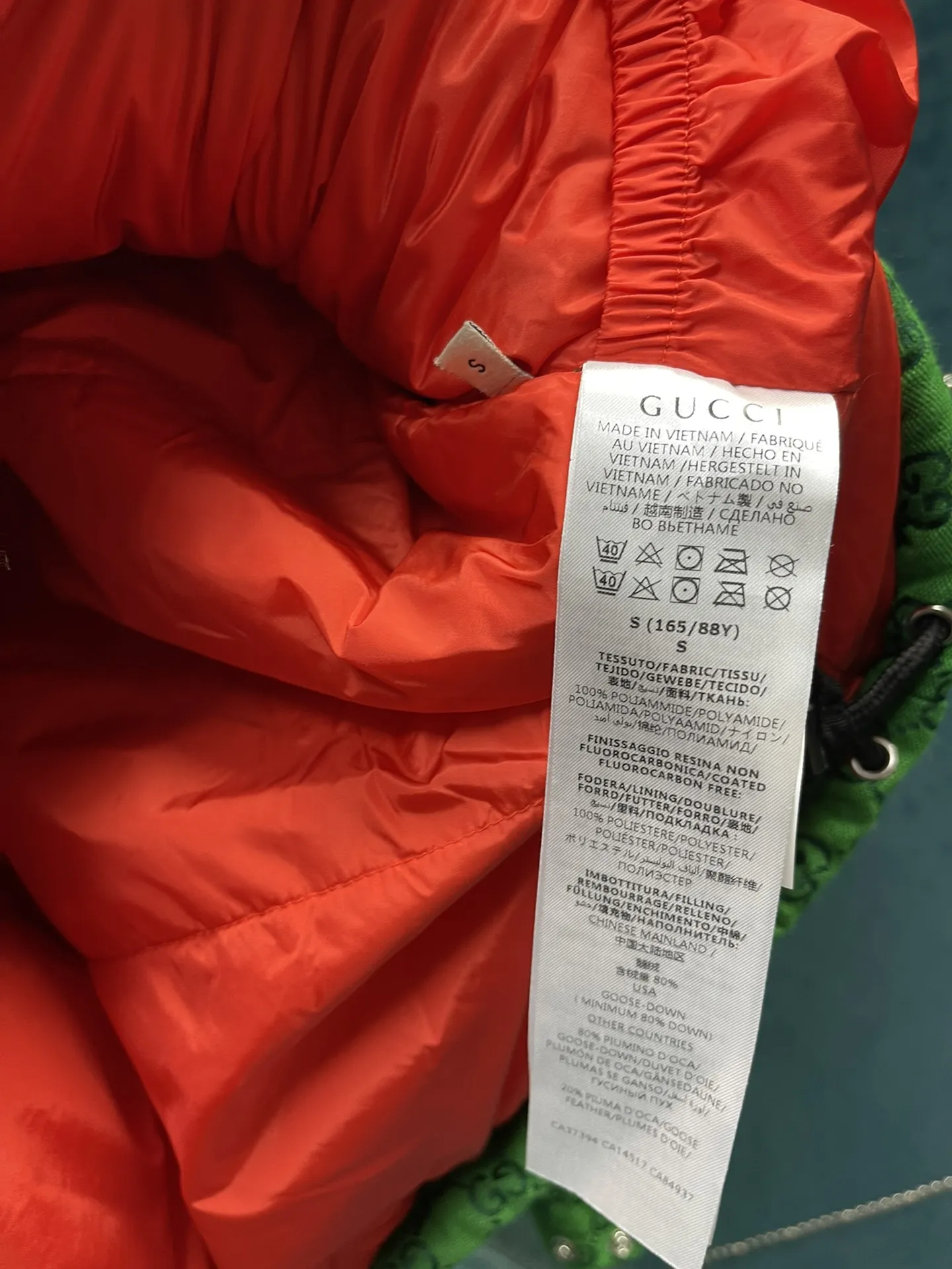 グッチ x ザ・ノース・フェイス ダウンジャケット グリーンロゴ - 画像 (7)