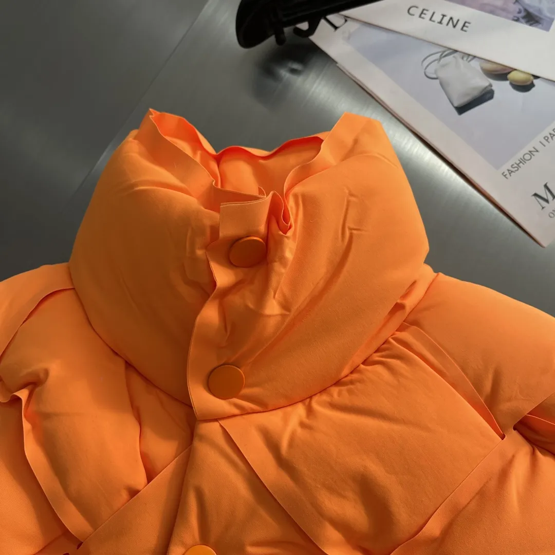 CELINE キルティングダウンベスト オレンジ クラシックスタイル - 画像 (4)