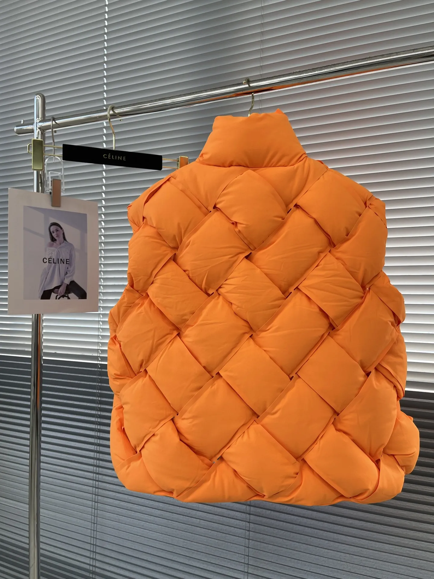 CELINE キルティングダウンベスト オレンジ クラシックスタイル - 画像 (9)