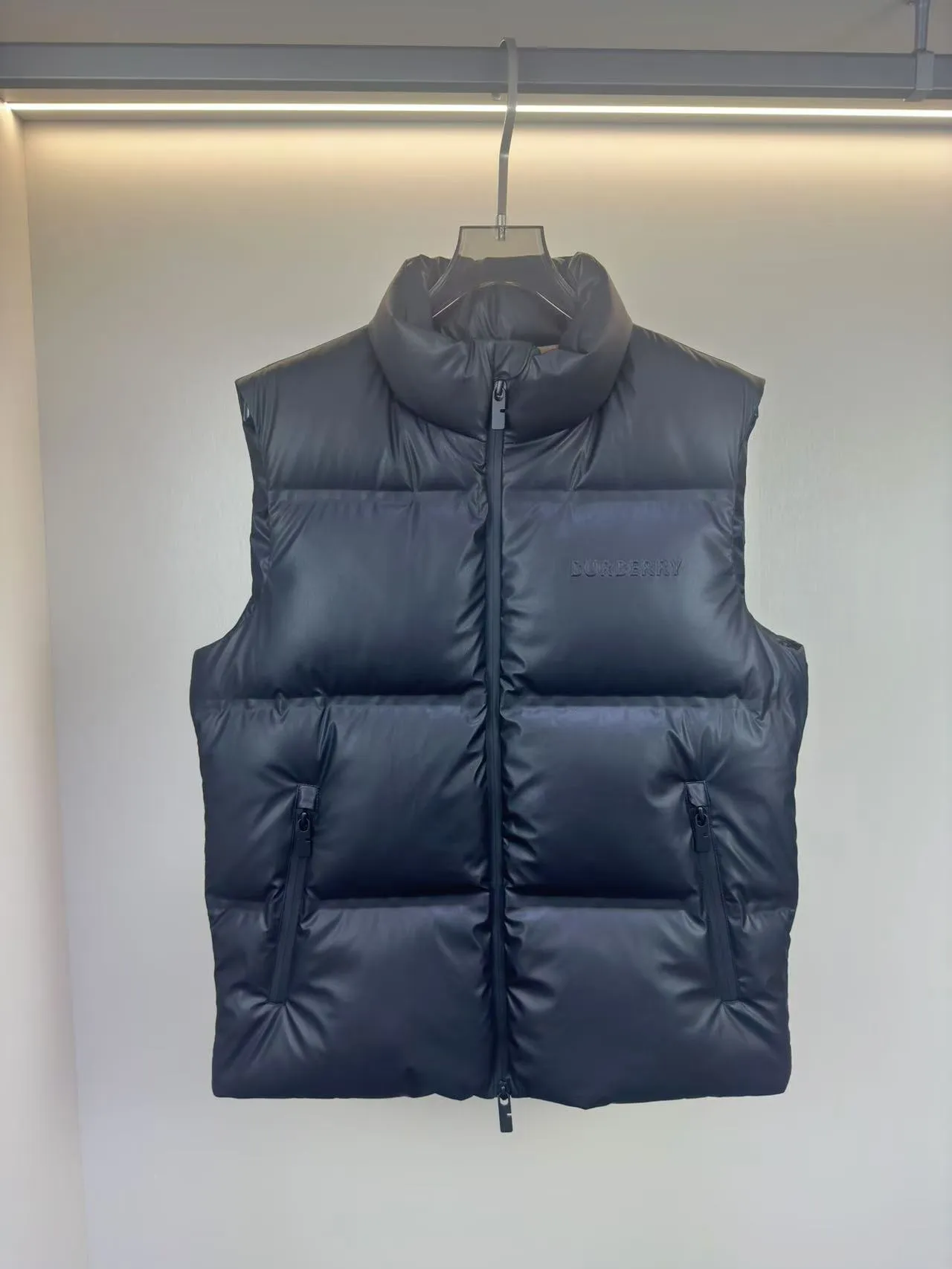 バービー プロテインレザー ダウンベスト ブラック キルティング