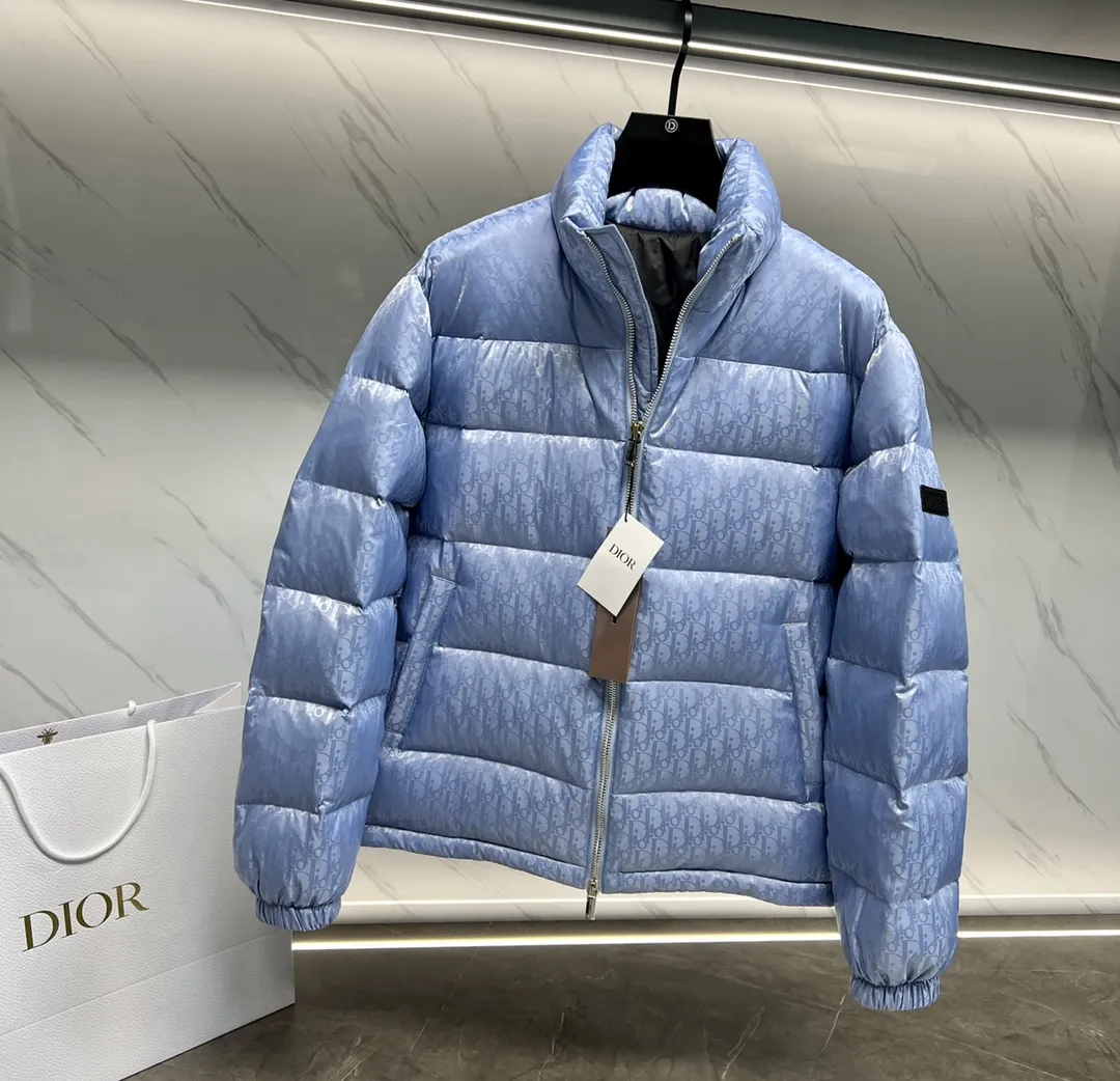 ディオール オブリーク ダウンジャケット スカイブルー スタンドカラー - 画像 (8)