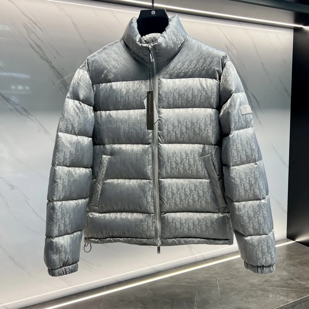 ディオール オブリーク ダウンジャケット シルバー スタンドカラー - 画像 (3)