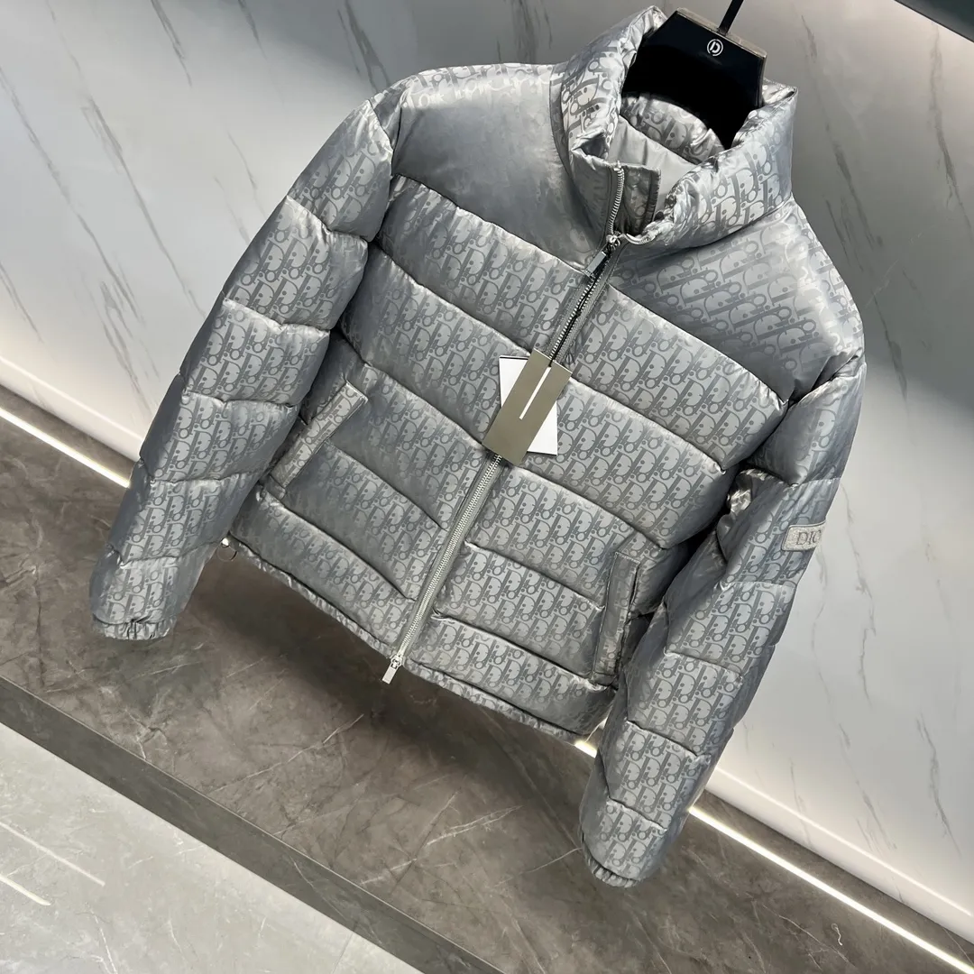 ディオール オブリーク ダウンジャケット シルバー スタンドカラー - 画像 (5)