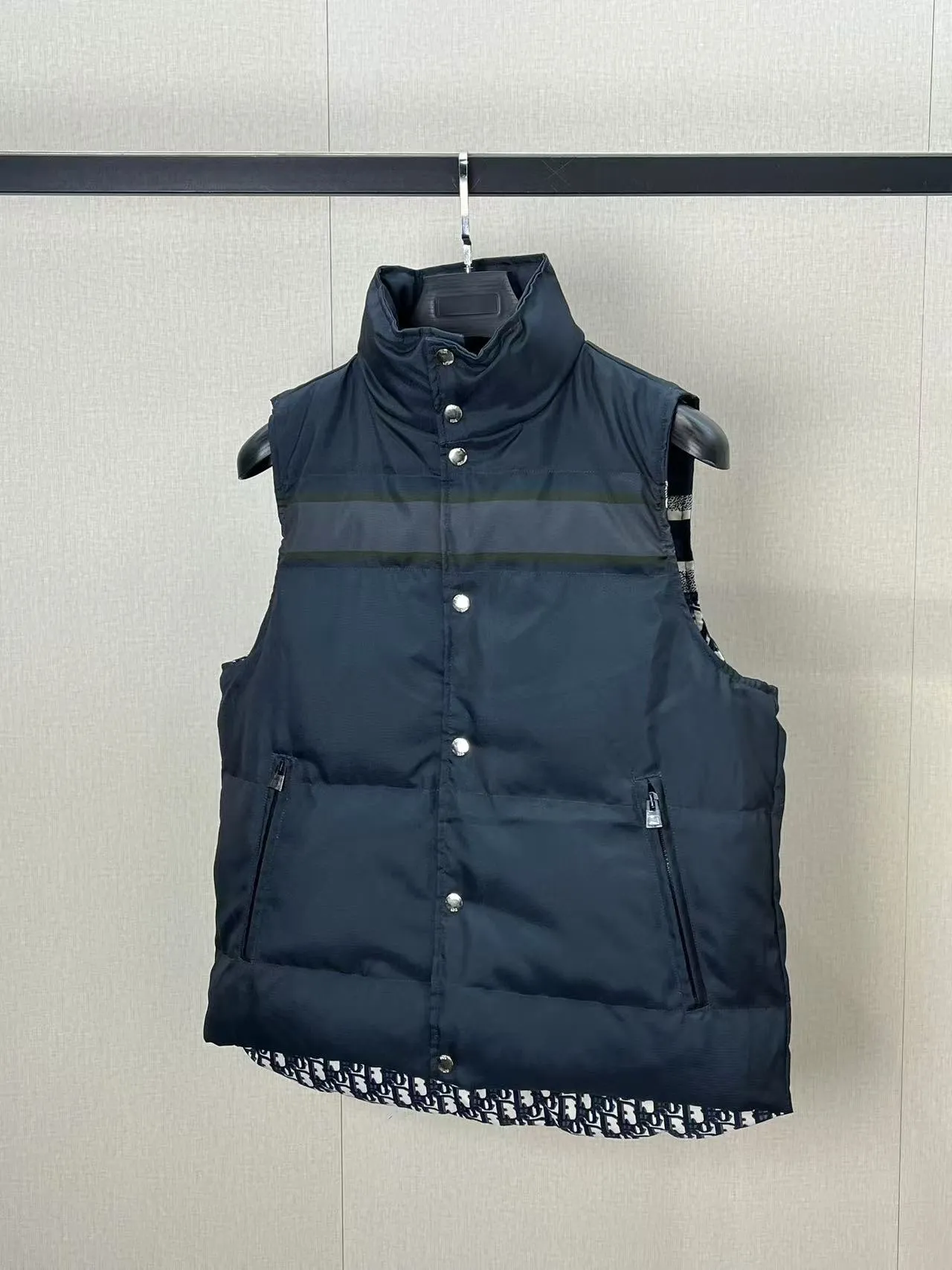 ディオール ウィンターベスト オブリークロゴ ブルー リバーシブル - 画像 (4)