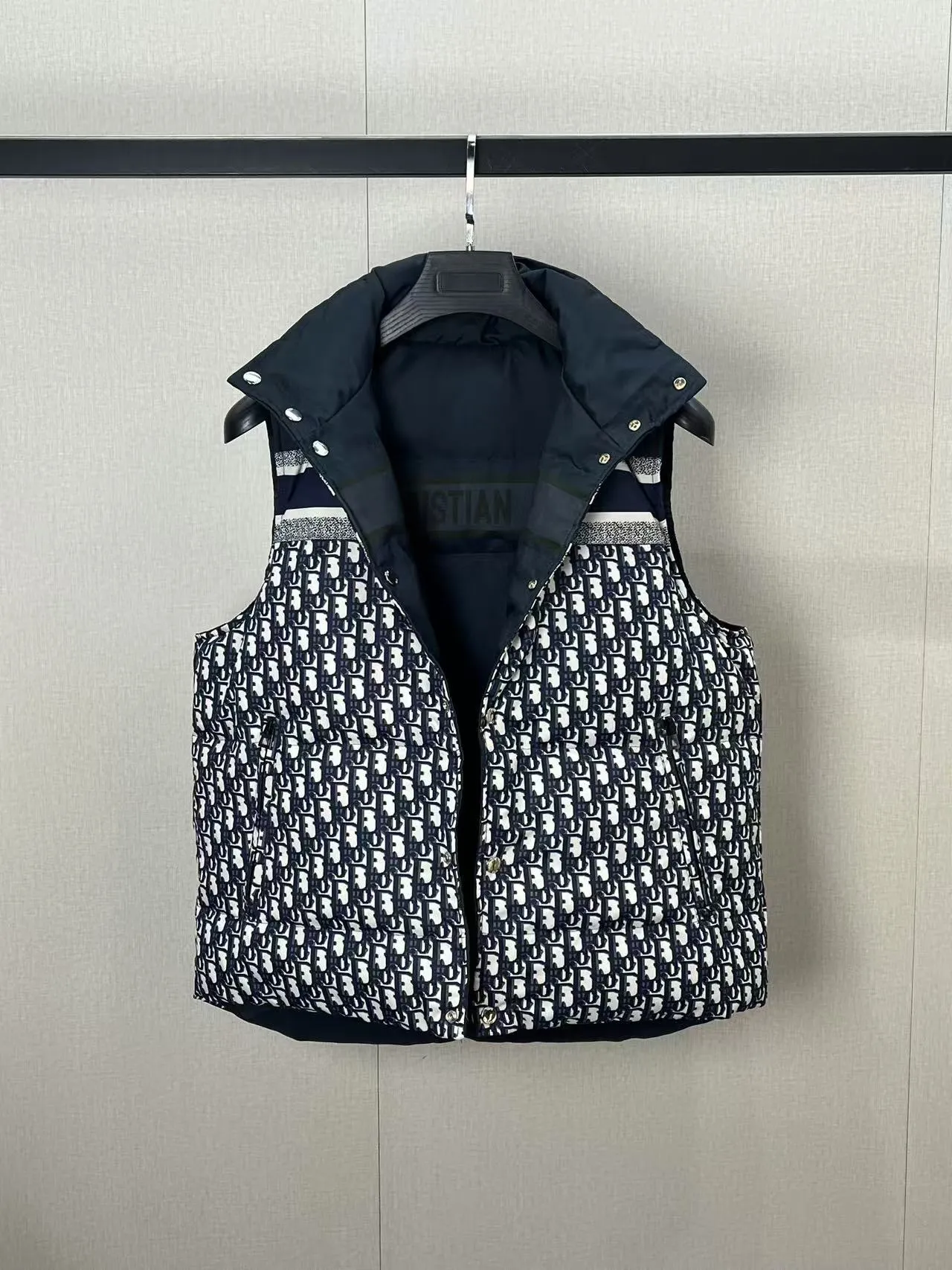 ディオール ウィンターベスト オブリークロゴ ブルー リバーシブル - 画像 (7)