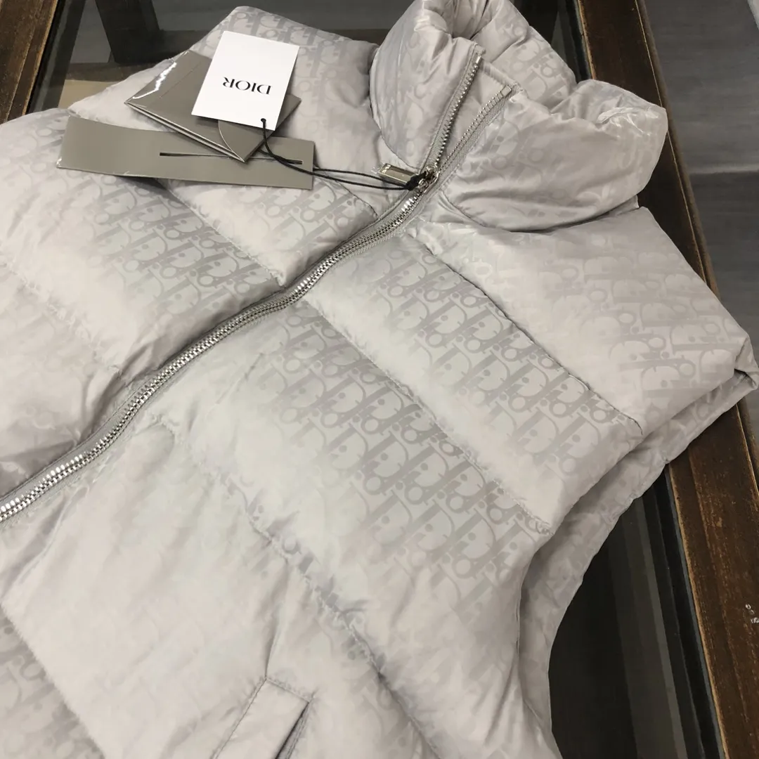 ディオール オブリーク ダウンベスト ライトグレー キルティング - 画像 (4)